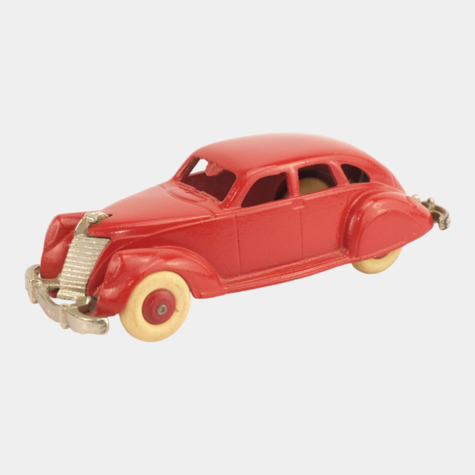 Hubley USA 1930s Toy Cast Iron Red Streamlined Lincoln Zephyr Sedan Car #2242 (1 of 3)