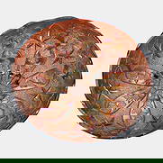 Millersburg 1910s "Little Stars" Amethyst Carnival Glass Gold Scalloped Rim Bowl: Millersburg 1910s "Little Stars" Amethyst Carnival Glass Gold Scalloped Rim Bowl Richly iridescent Millersburg Little Stars bowl in warm amethyst, featuring crisp star and scroll motifs with a deeply