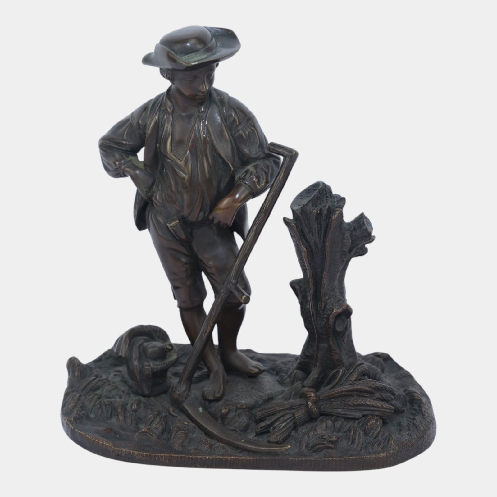 19th Century French Patinated Bronze "Harvester" Figure With Scythe In Field (1 of 6)