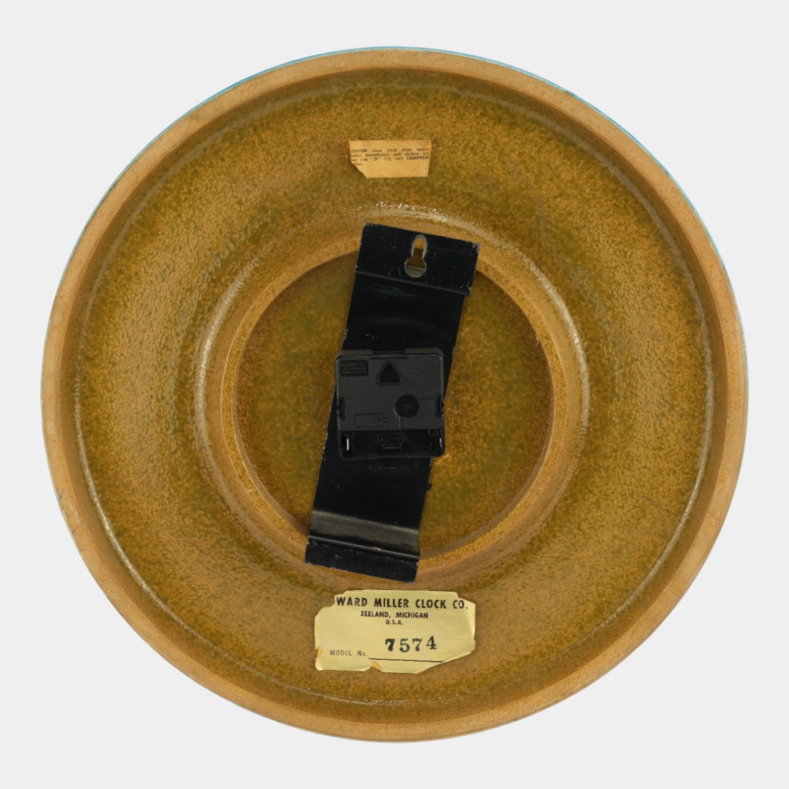 Bitossi & Howard Miller For Raymor Green Blue Mid Century Art Pottery Clock 7574 - 2