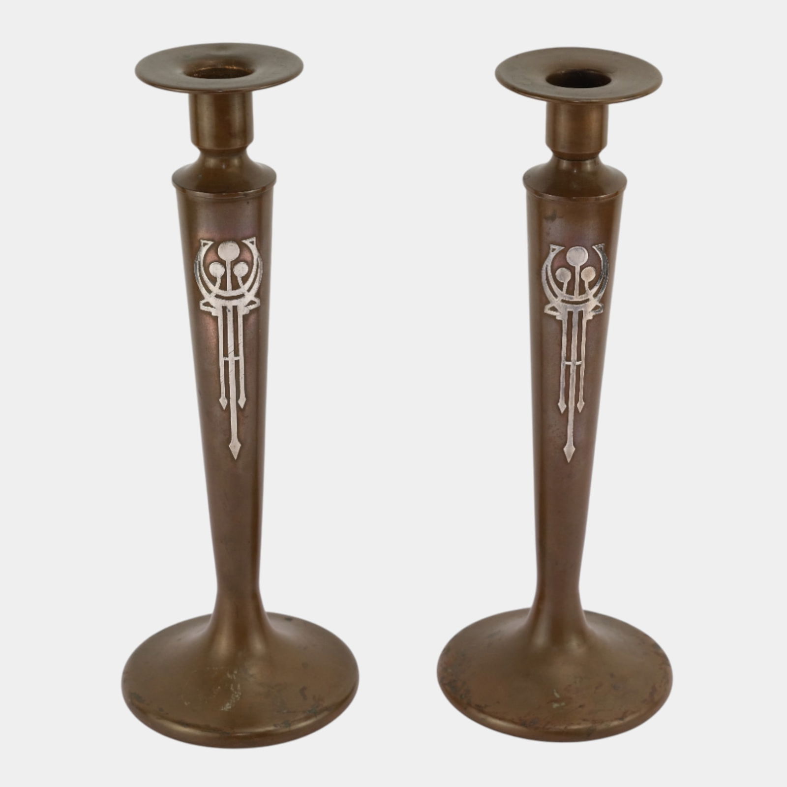 Silver Crest Sterling Silver Overlay On Bronze Decorative Candleholders 1509 (1 of 4)