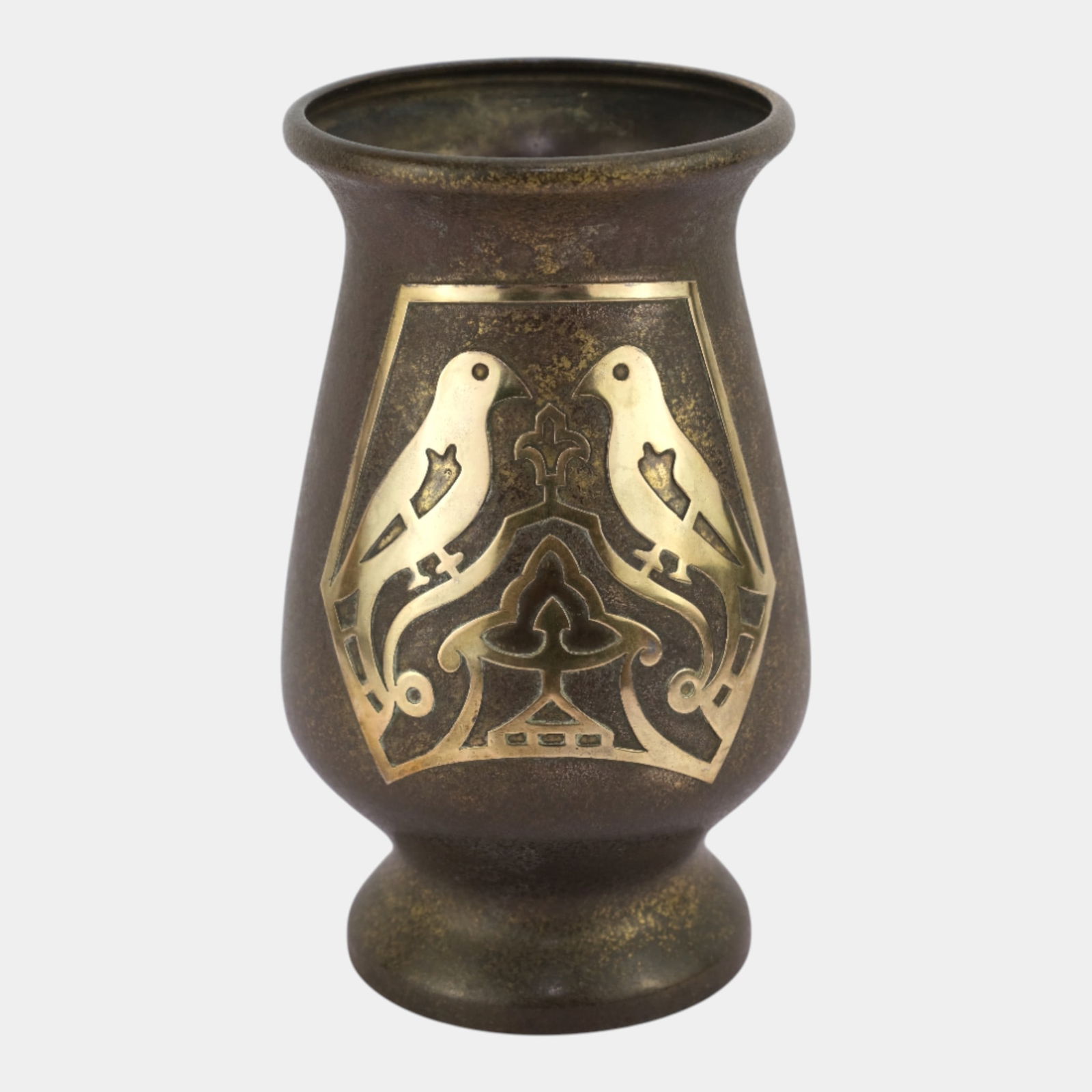 Silver Crest Arts And Crafts Sterling On Bronze Decorative Bird Vase 3013 (1 of 4)