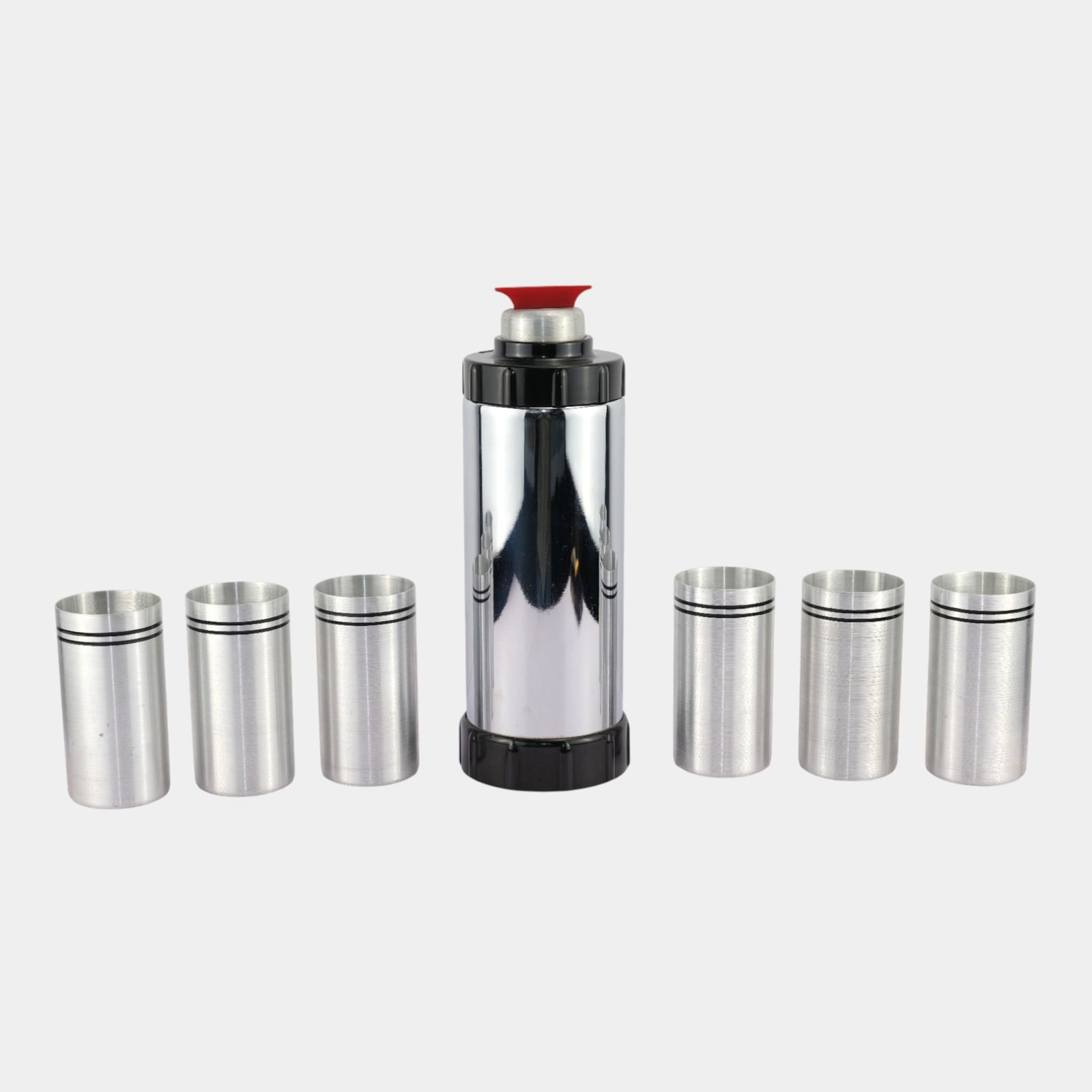 Westbend R. N. Kircher 1933 Chicago Worlds Fair Chrome Cocktail Shaker & Cup Set (1 of 9)