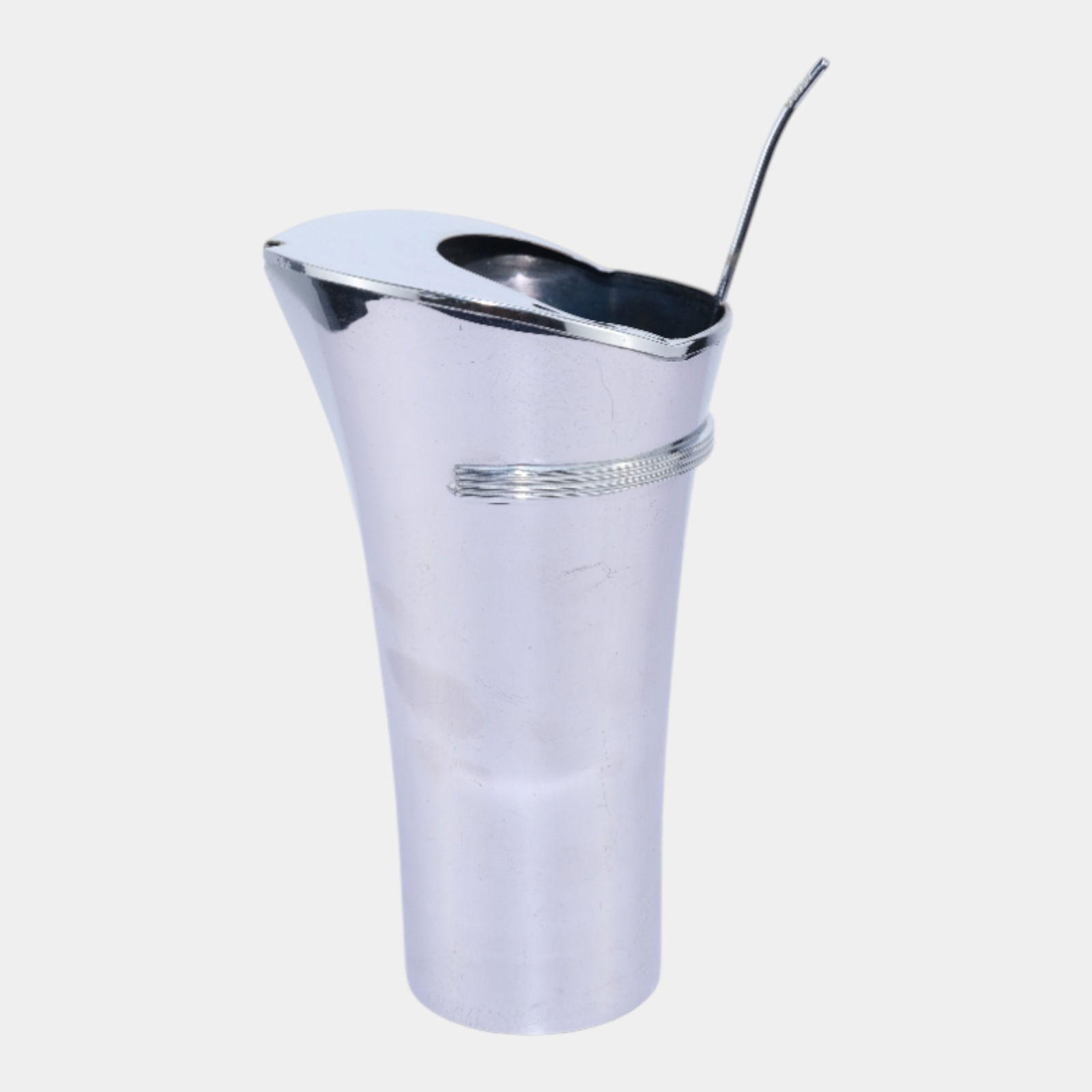 Walter Von Nessen For Chase Chrome Over Brass Cocktail Pitcher & Cocktail Spoon (1 of 7)