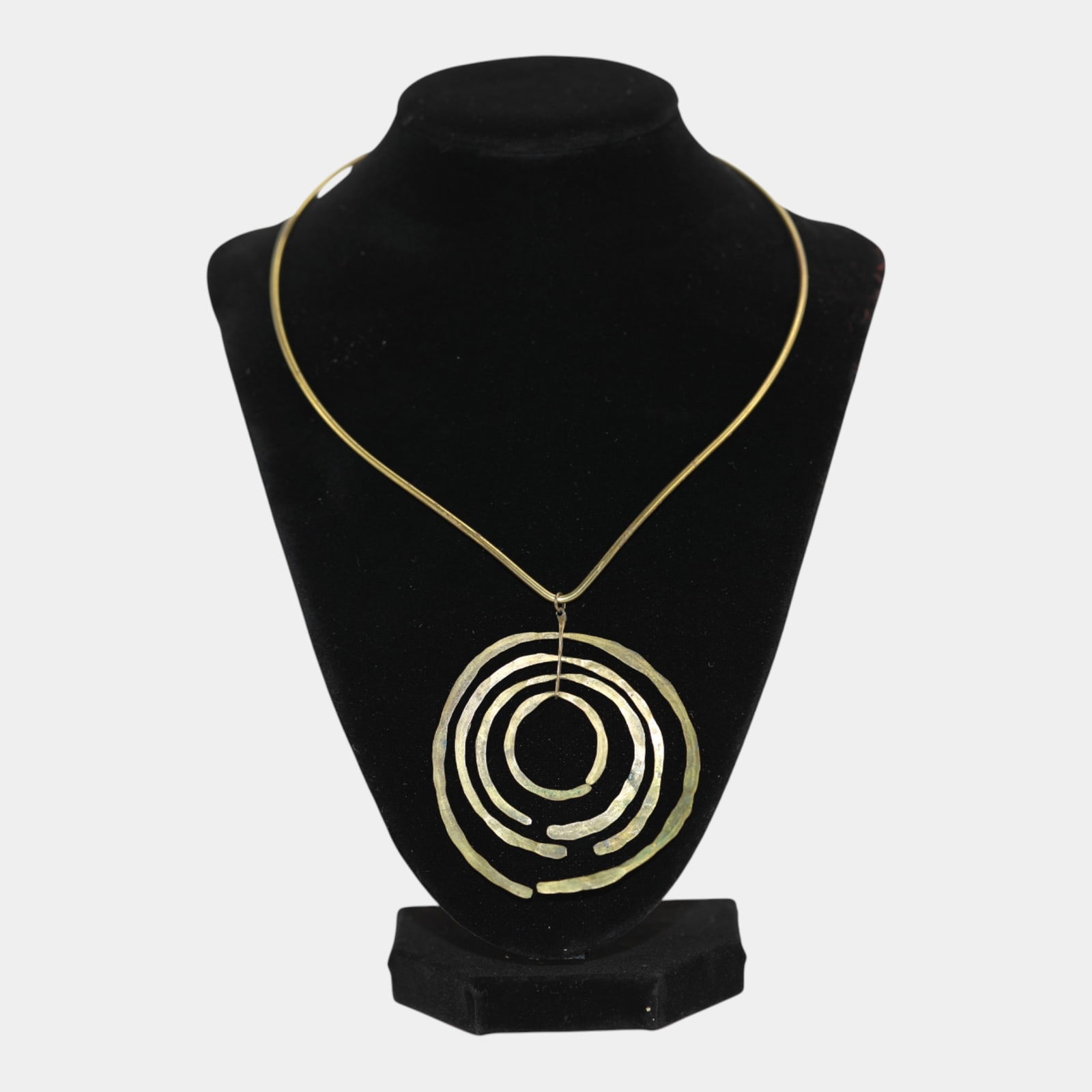 Harry Bertoia (1915-1978) Attributed Brass Neckpiece With Studio Made Modernist Pendant (1 of 5)