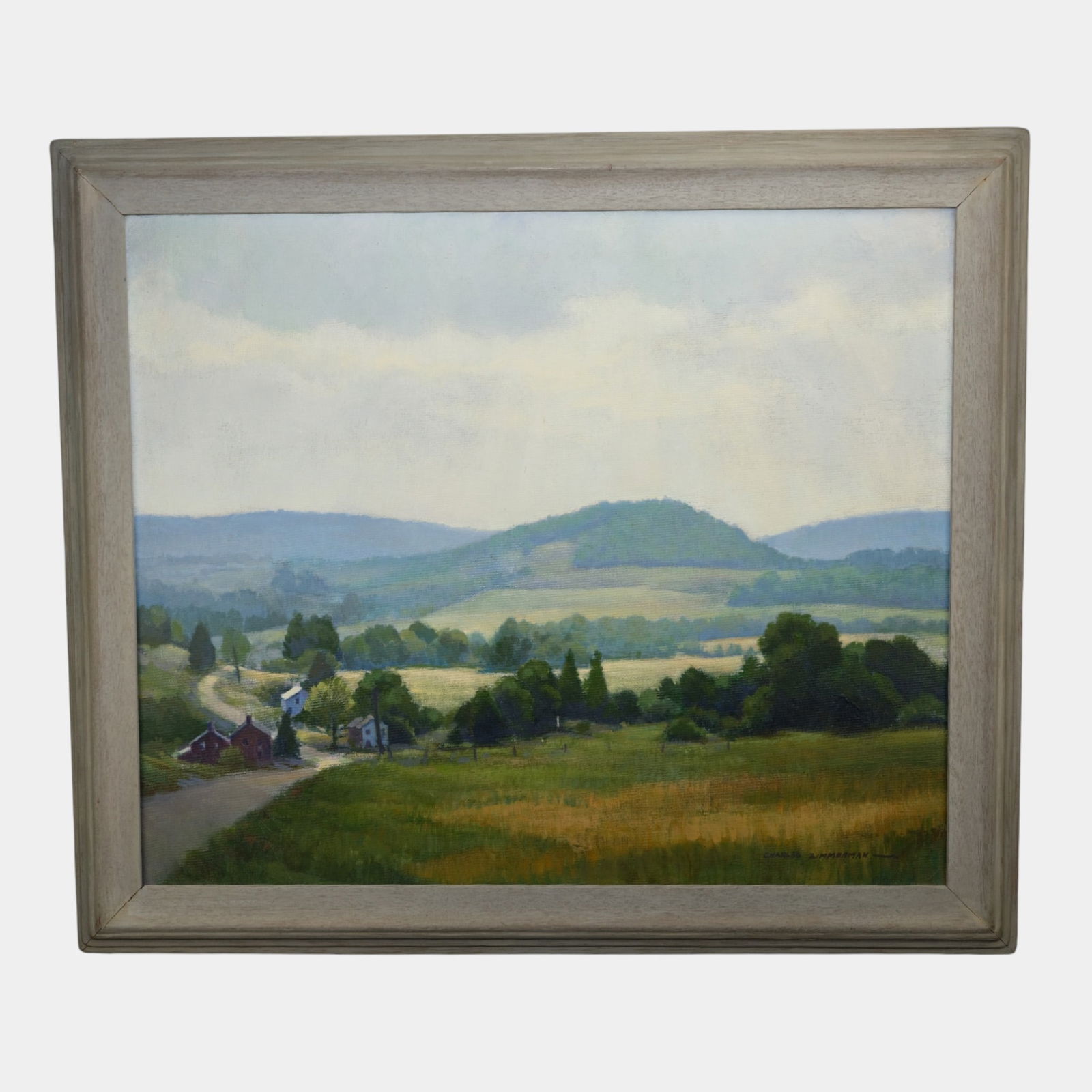 Charles B. Zimmerman (American, 20th C) "Hazy Day" Framed Oil On Canvas Painting (1 of 6)