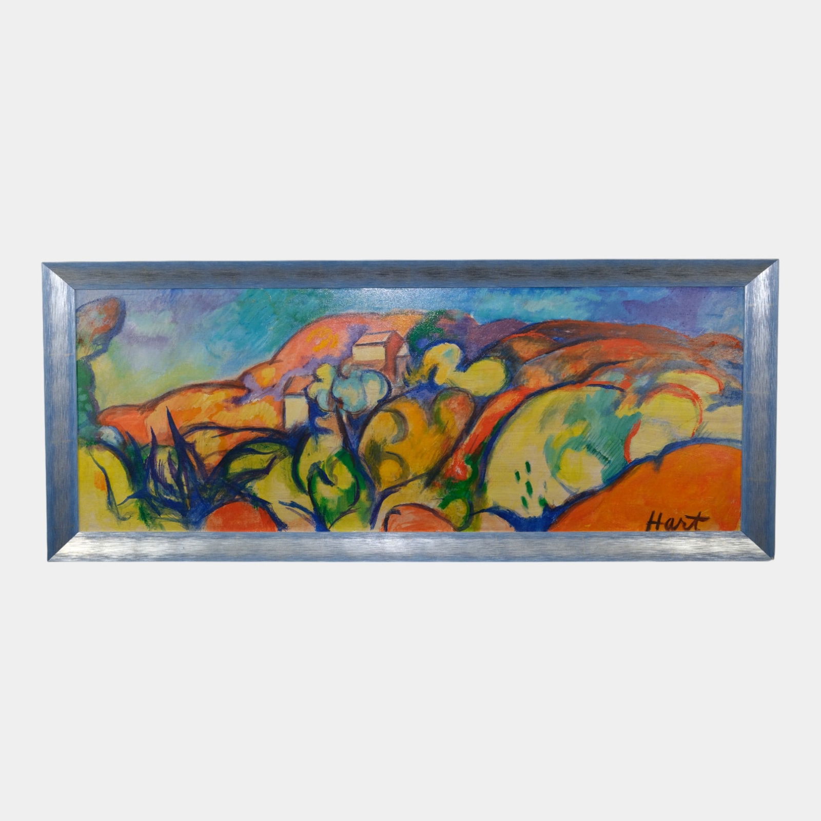 Agnest Hart (American, 1912-1979) Oil On Board Abstract Landscape Framed Painting (1 of 5)