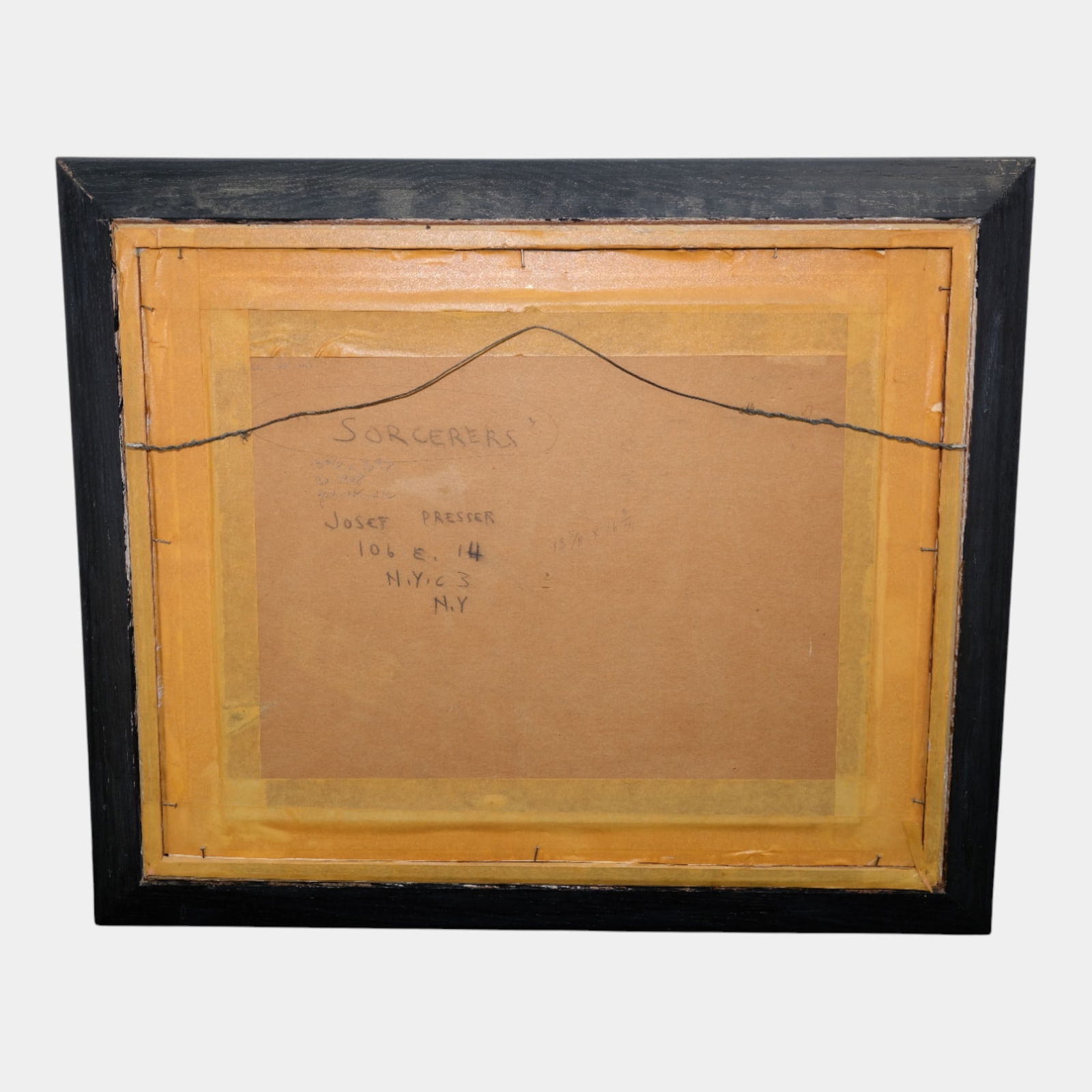 Josef Presser (American 1907-1967) "Sorcerers" Gouache Watercolor Framed Painting - 2