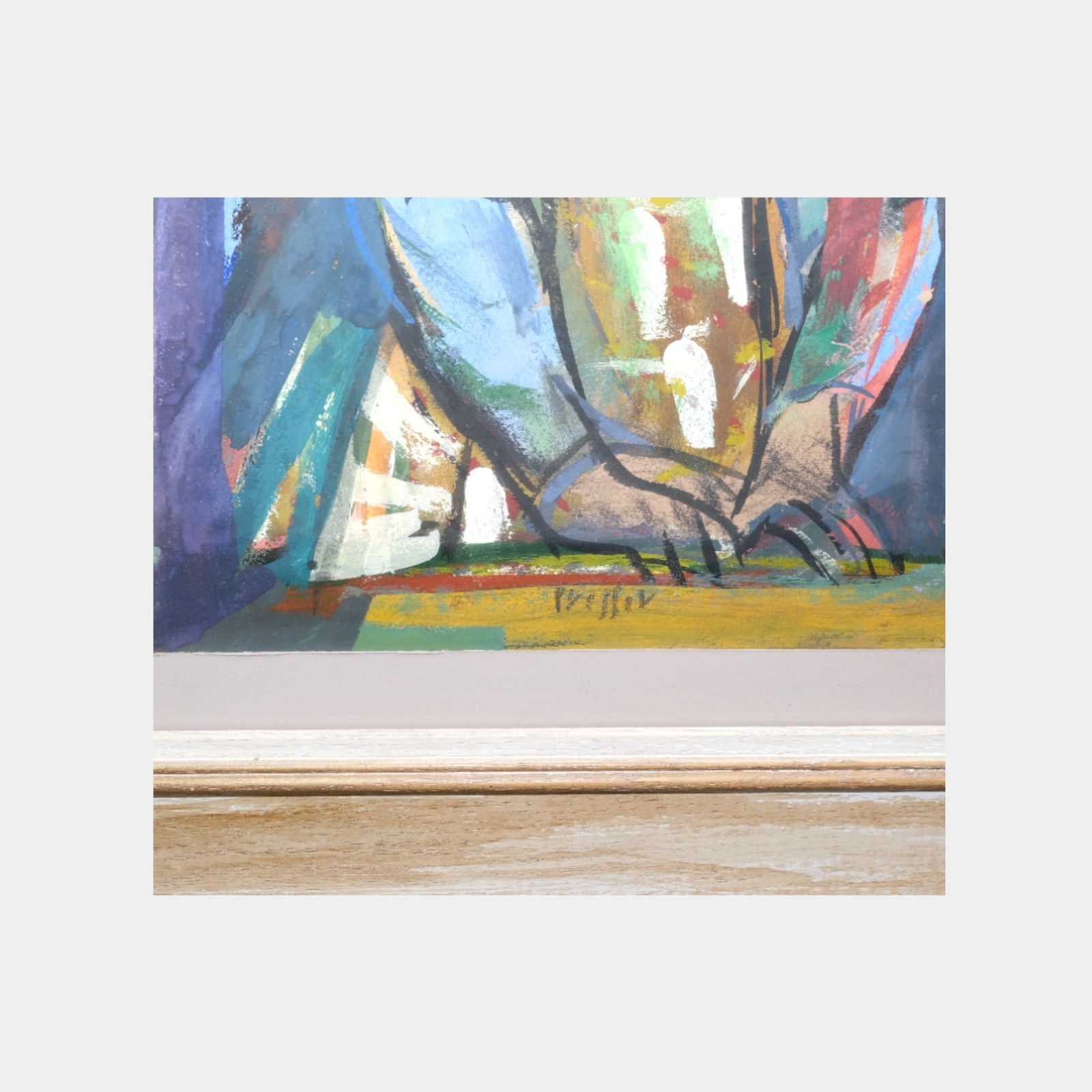 Josef Presser (American 1907-1967) "Sorcerers" Gouache Watercolor Framed Painting - 4