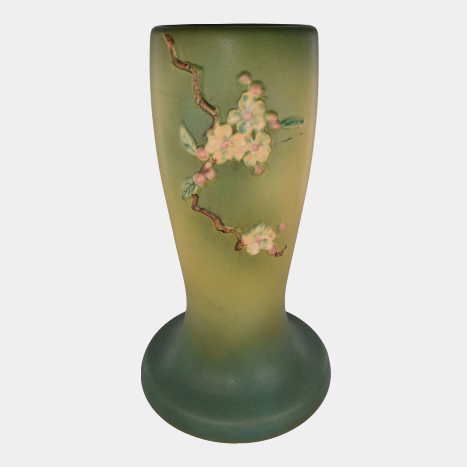 Roseville Apple Blossom Green 1949 Pedestal 305-8 (1 of 7)