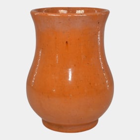 Jugtown North Carolina Pottery Vintage Art Pottery Orange Ceramic Vase