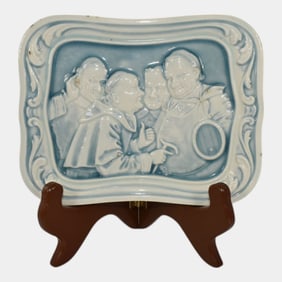 The American Encaustic Tiling Co. Vintage Art Pottery Blue Tile