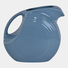 Fiestaware Vintage Art Pottery Blue Ceramic Pitcher