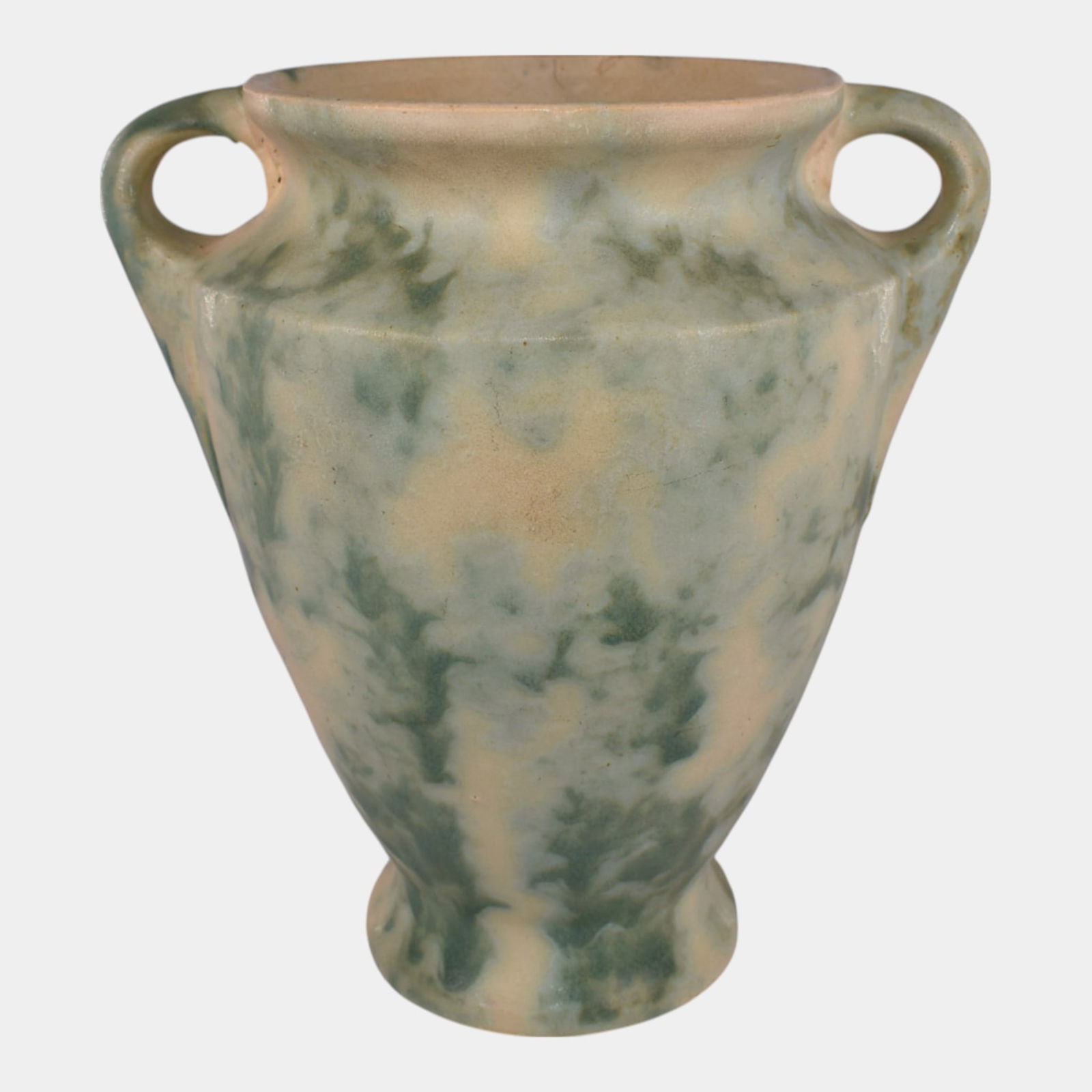 Burley Winter 1930s Art Pottery Mottled Green Vase 45 (1 of 7)