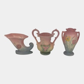 Hull Vintage Art Pottery Pink Ceramic Vases