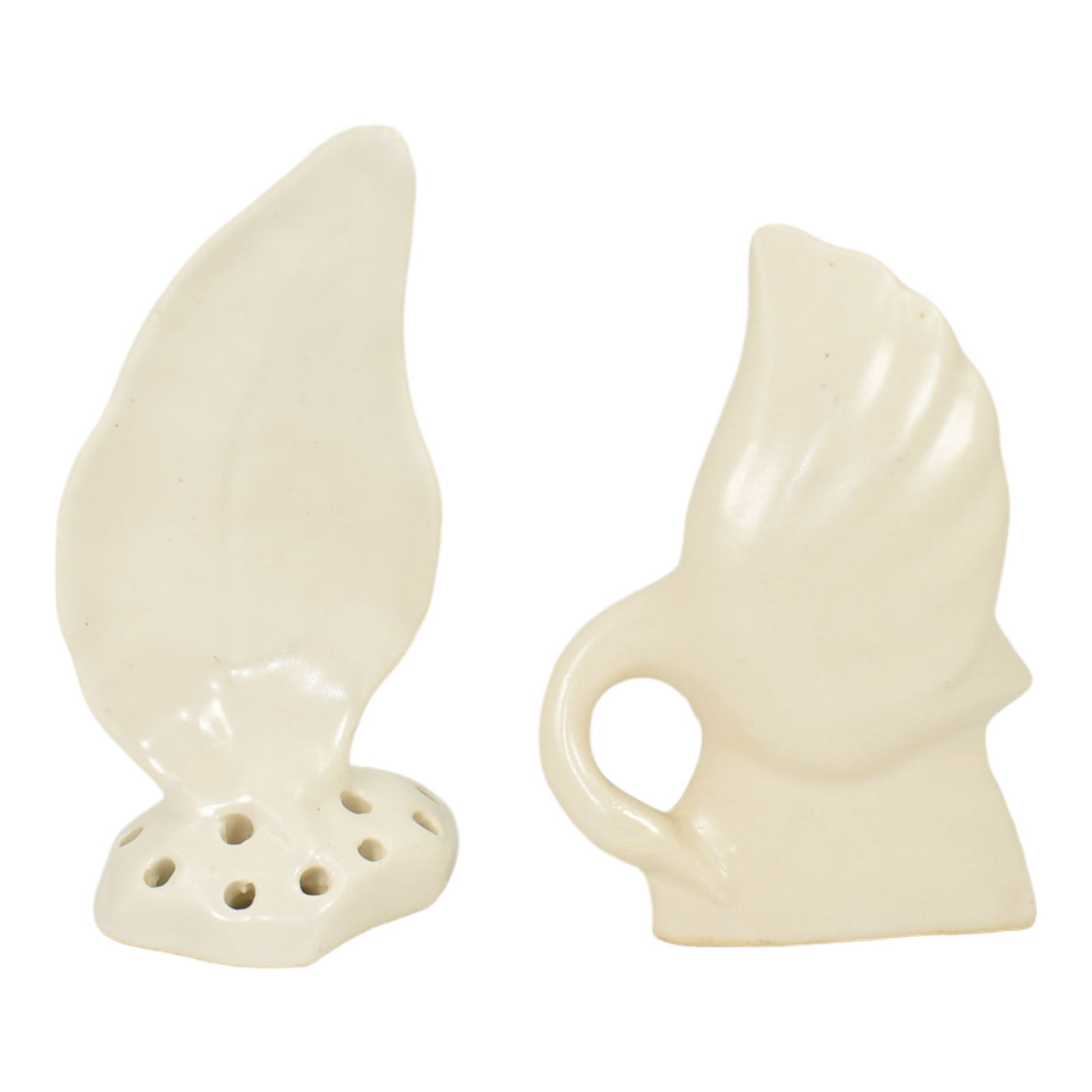 McCoy Vintage Pottery White Ceramic Swan Figurine and Leaf Flower Frog (1 of 6)