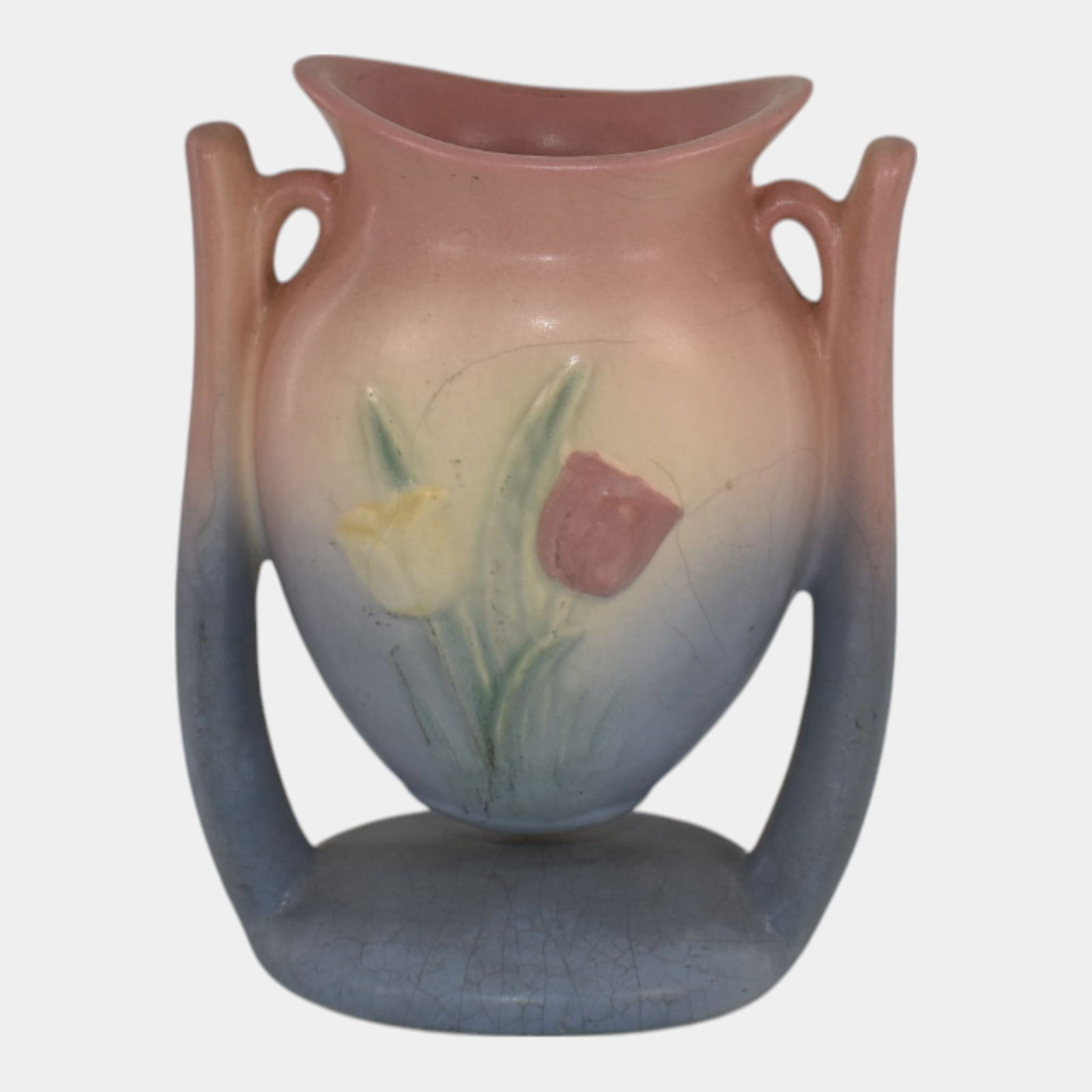 Hull Pottery Sueno Tulip Pink Purple Vase - 3