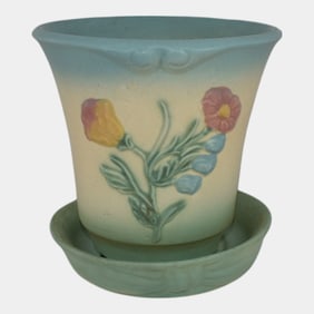 Hull Bow Knot 1930s Pottery Flower Pot Planter B-6-6 1/2