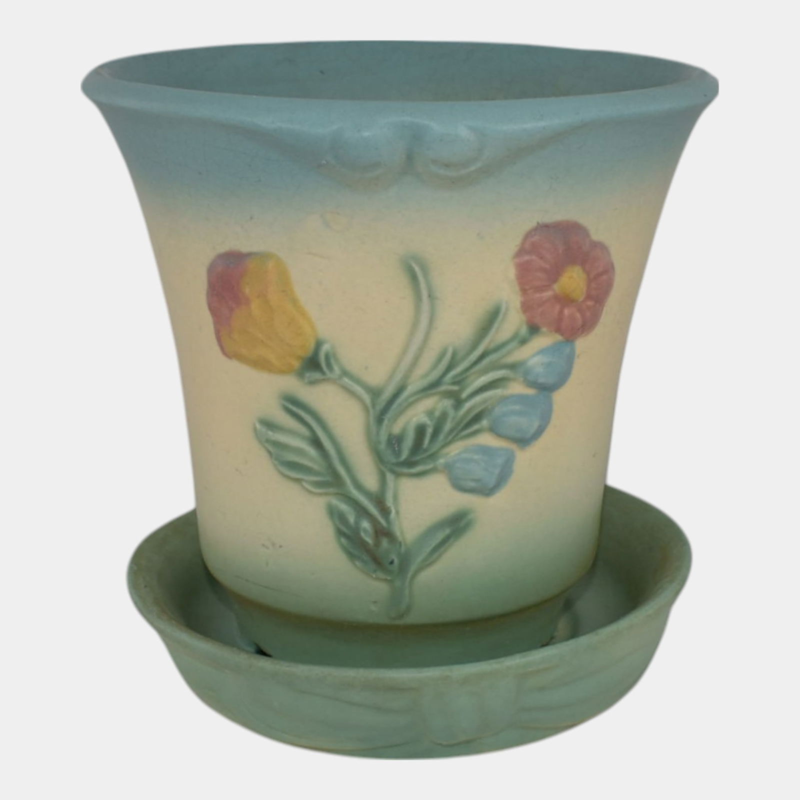 Hull Bow Knot 1930s Pottery Flower Pot Planter B-6-6 1/2 (1 of 6)