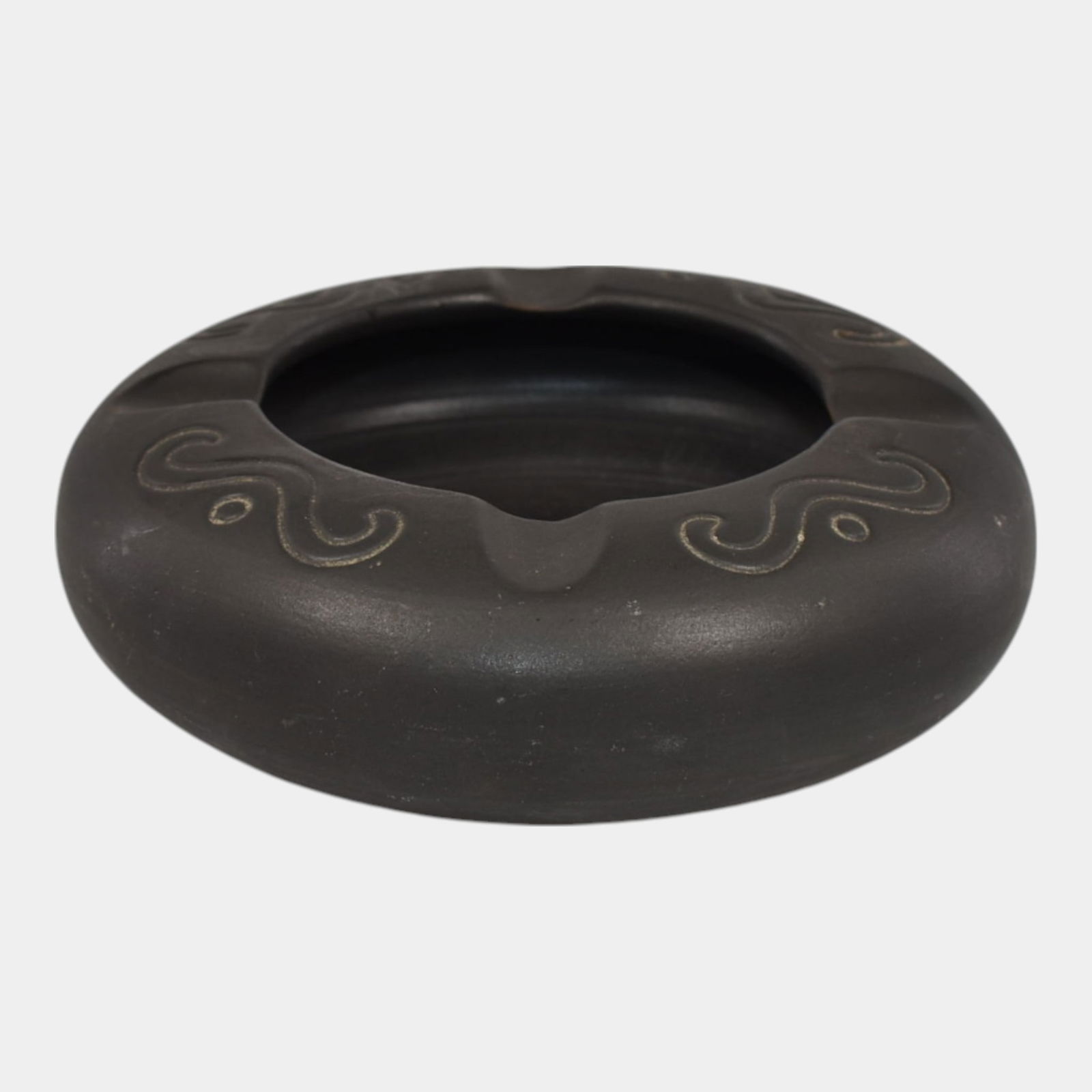 Norse 1900s Pottery Bronze Ware Black Bowl 49 (1 of 7)
