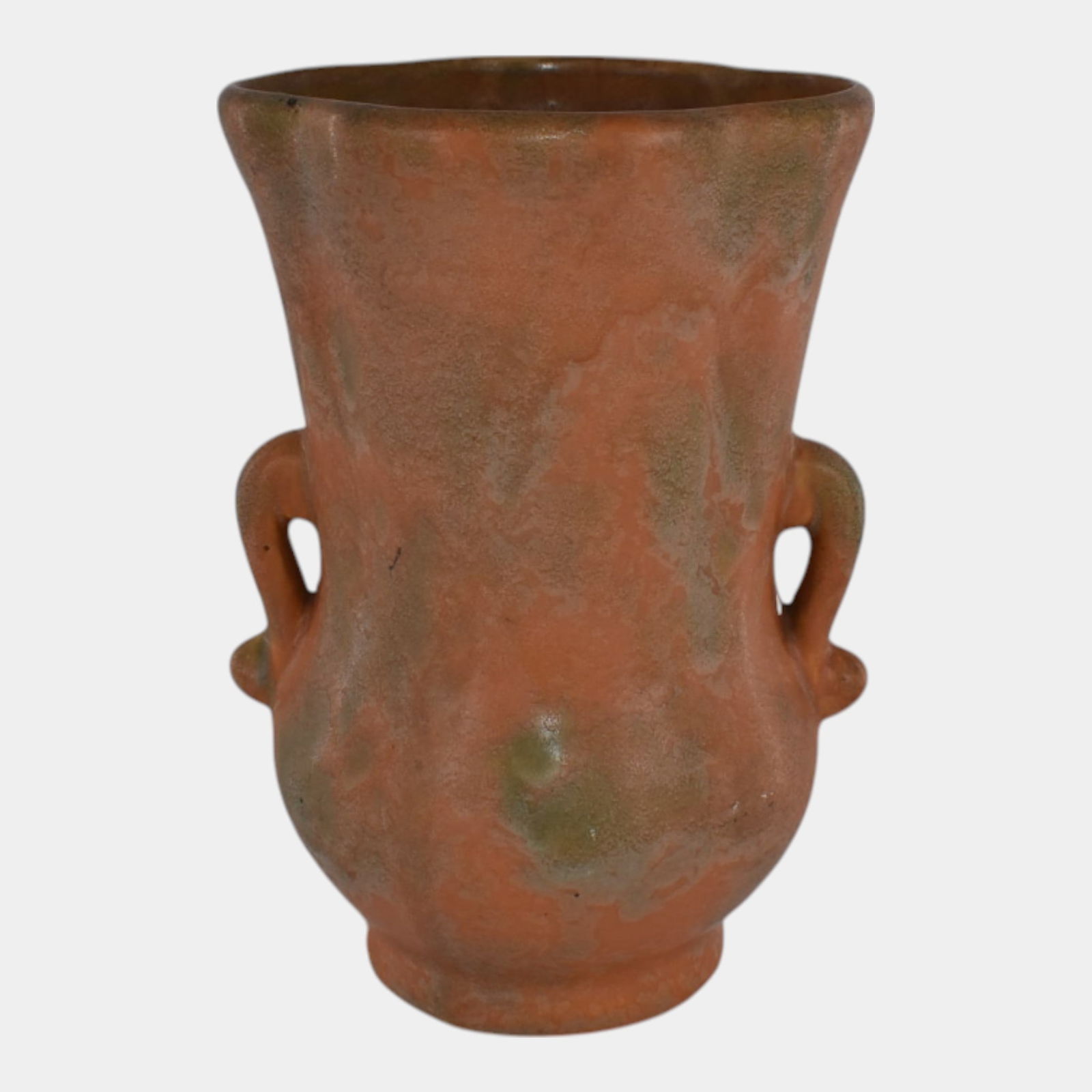 Houghton Ohio Vintage Art Pottery Mottled Orange Vase (1 of 6)