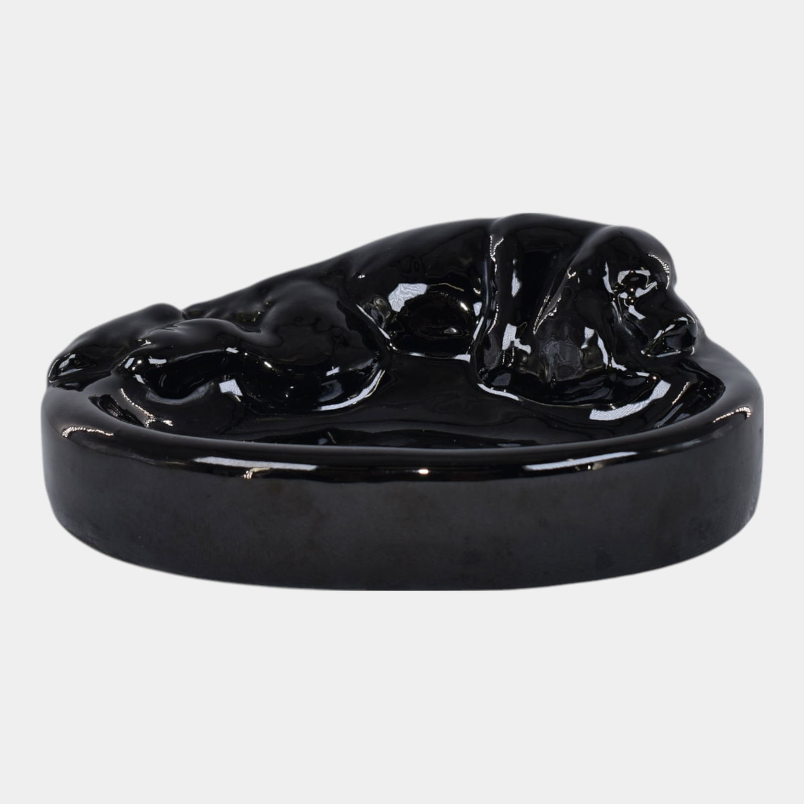 Frankoma Vintage Pottery Black Cocker Spaniel Dog Ash Tray (1 of 6)