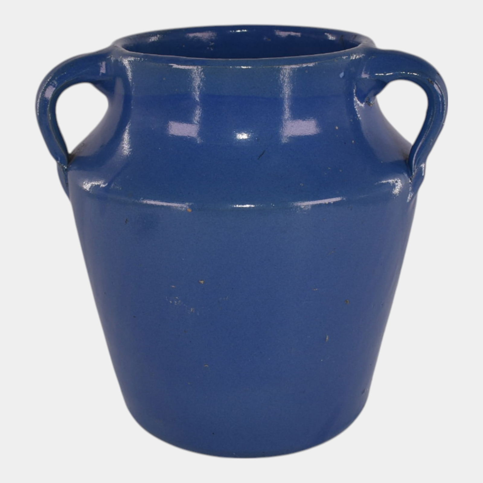 Southern Carolina Vintage Pottery Blue Triple Handle Vase (1 of 6)