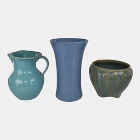 Zanesville Stoneware Carolina Art Pottery Pitcher Jardiniere Zaneware Vase