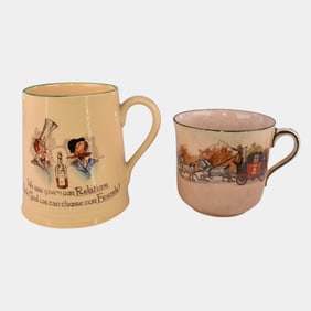 Carltonware and Royal Doulton Vintage English Art Pottery Mugs