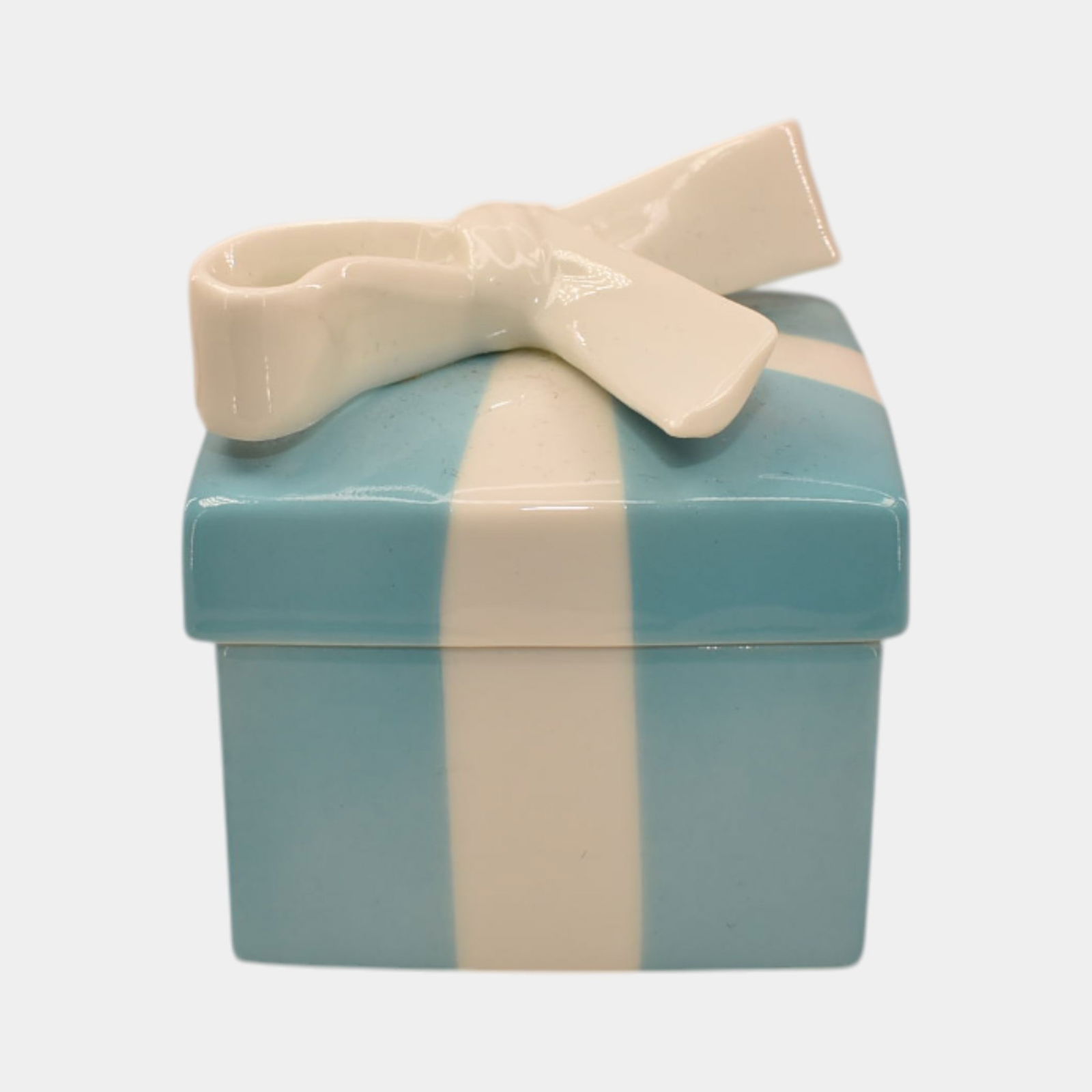 Tiffany & Co Art Pottery Porcelain Blue Present Trinket Box (1 of 6)