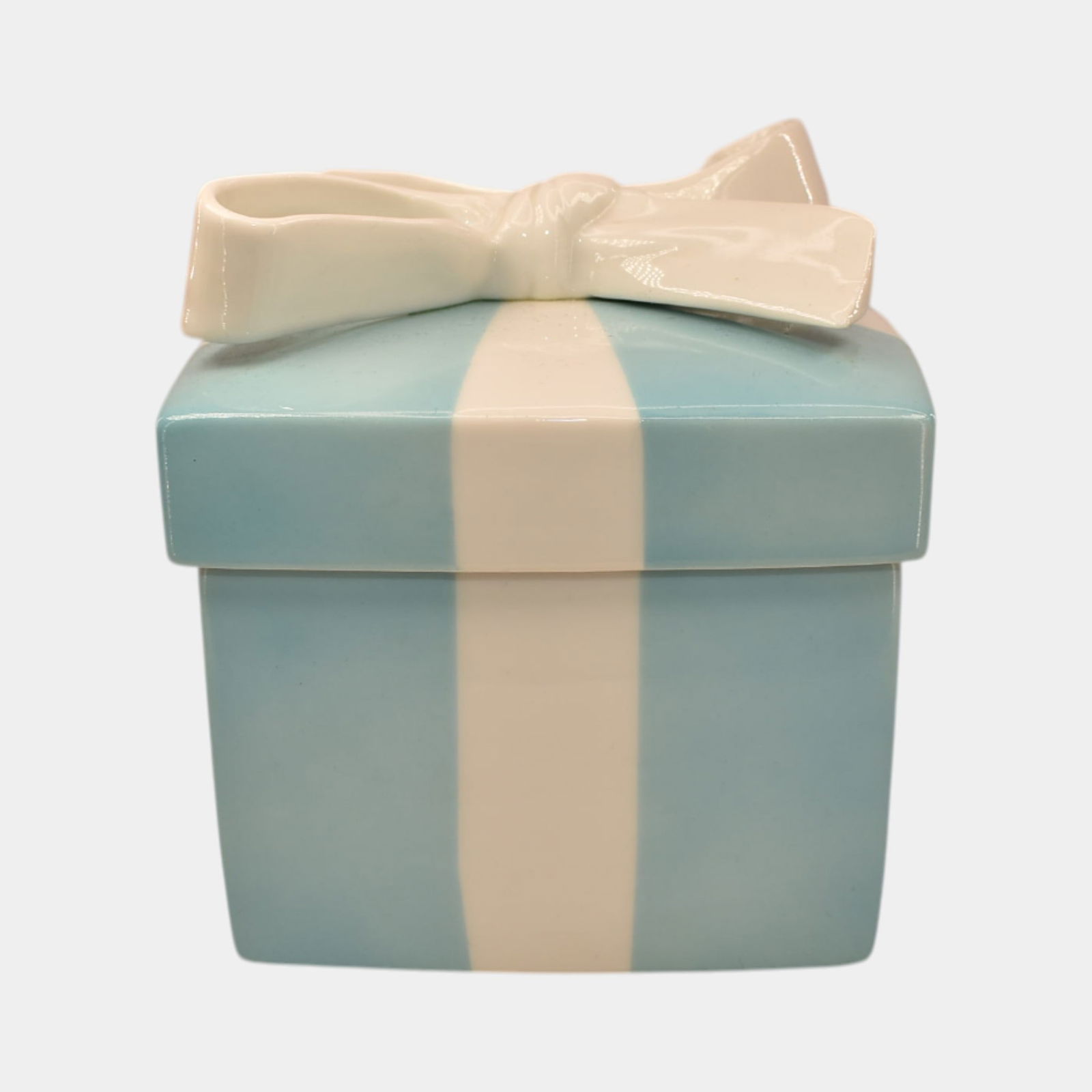 Tiffany & Co Art Pottery Porcelain Blue Present Trinket Box (1 of 6)
