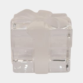 Tiffany & Co Clear Crystal Gift Box Paperweight
