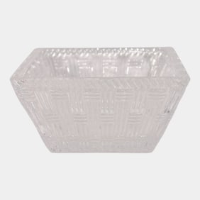 Tiffany & Co Clear Crystal Basketweave Candy Bowl