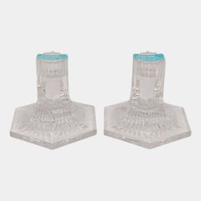 Tiffany & Co Vintage 1992 Clear Crystal Candle Holders