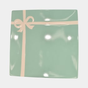 Tiffany & Co Art Pottery Blue Wrapped Box Porcelain Plate