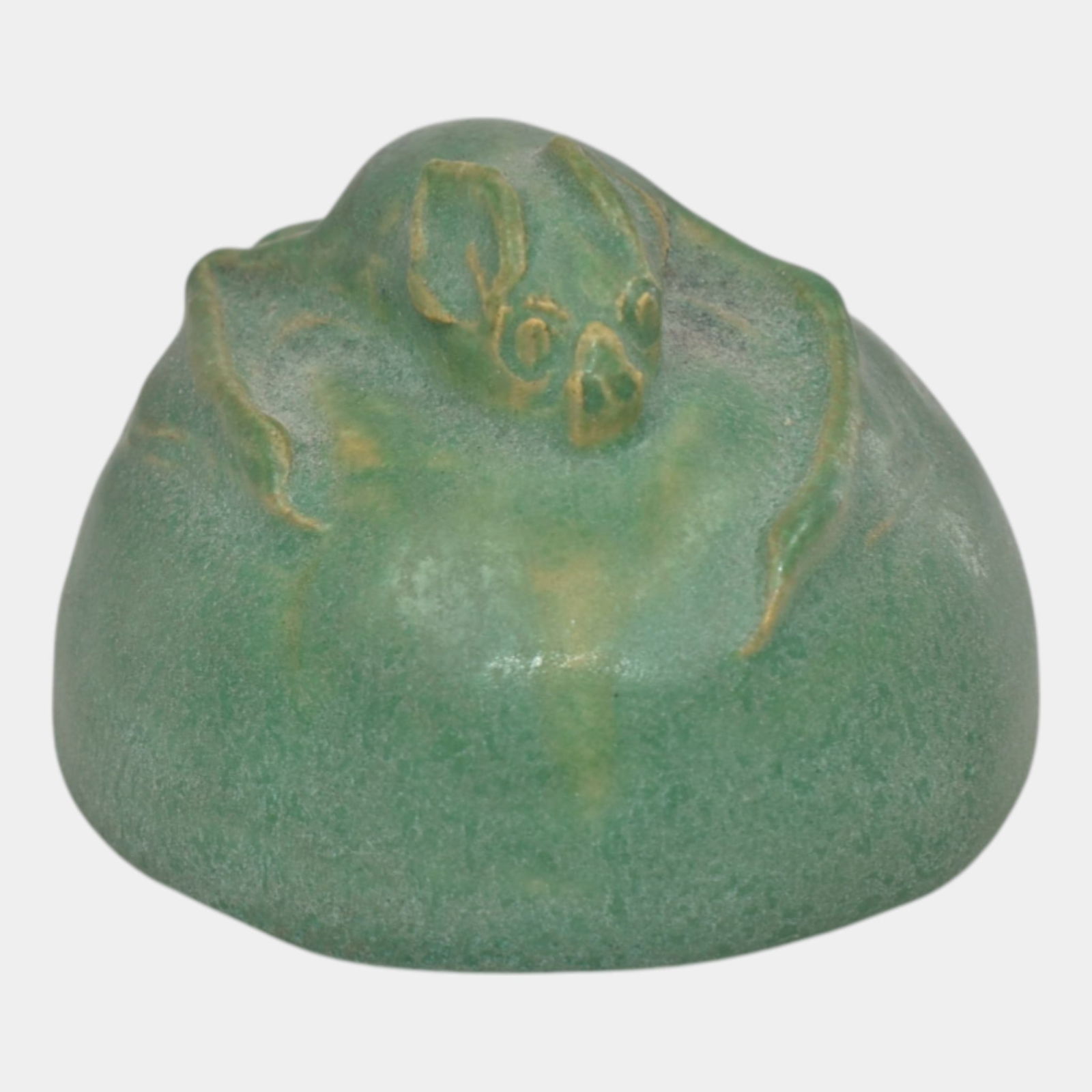 Door Studio Art Pottery Hand Thrown Matte Green Bat Paperweight (1 of 6)