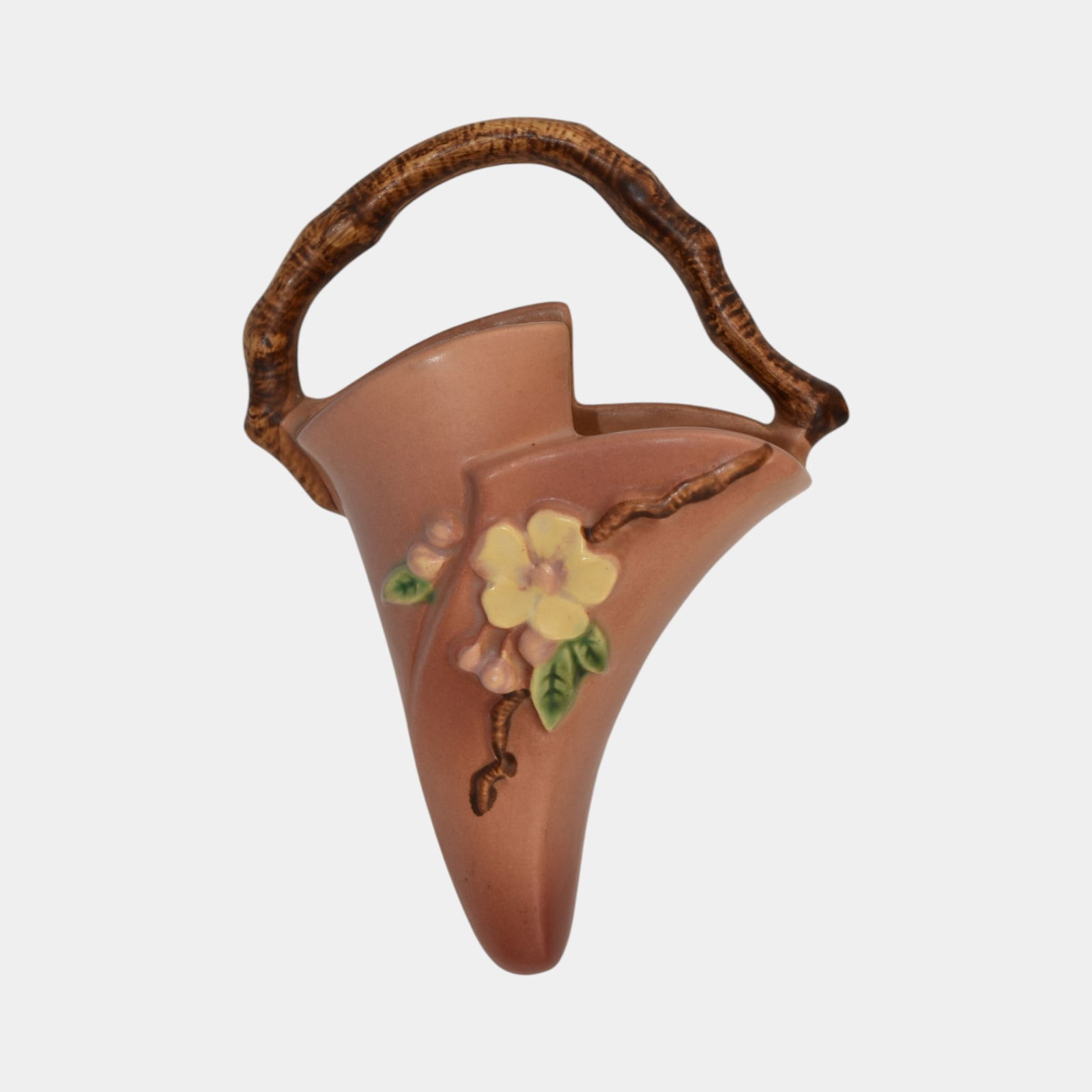 Roseville Apple Blossom Pink 1949 Vintage Art Pottery Ceramic Wall Pocket 366-8 (1 of 6)