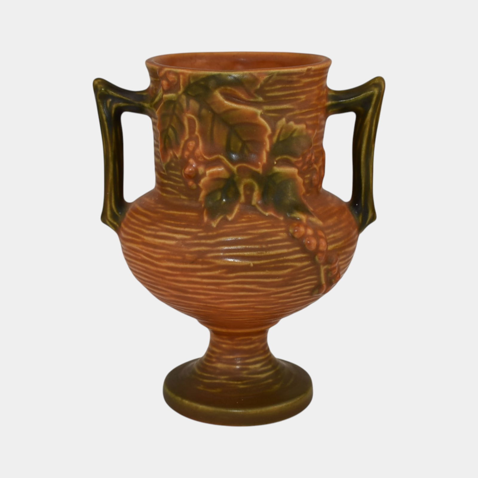 Roseville Bushberry Russet 1941 Mid Century Modern Pottery Ceramic Vase 156-6 (1 of 6)