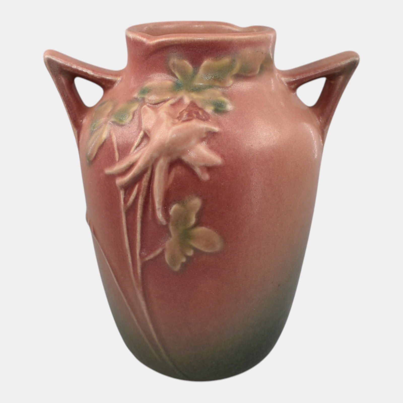 Roseville Columbine Pink 1941 Vintage Art Pottery Ceramic Vase 14-6 (1 of 6)