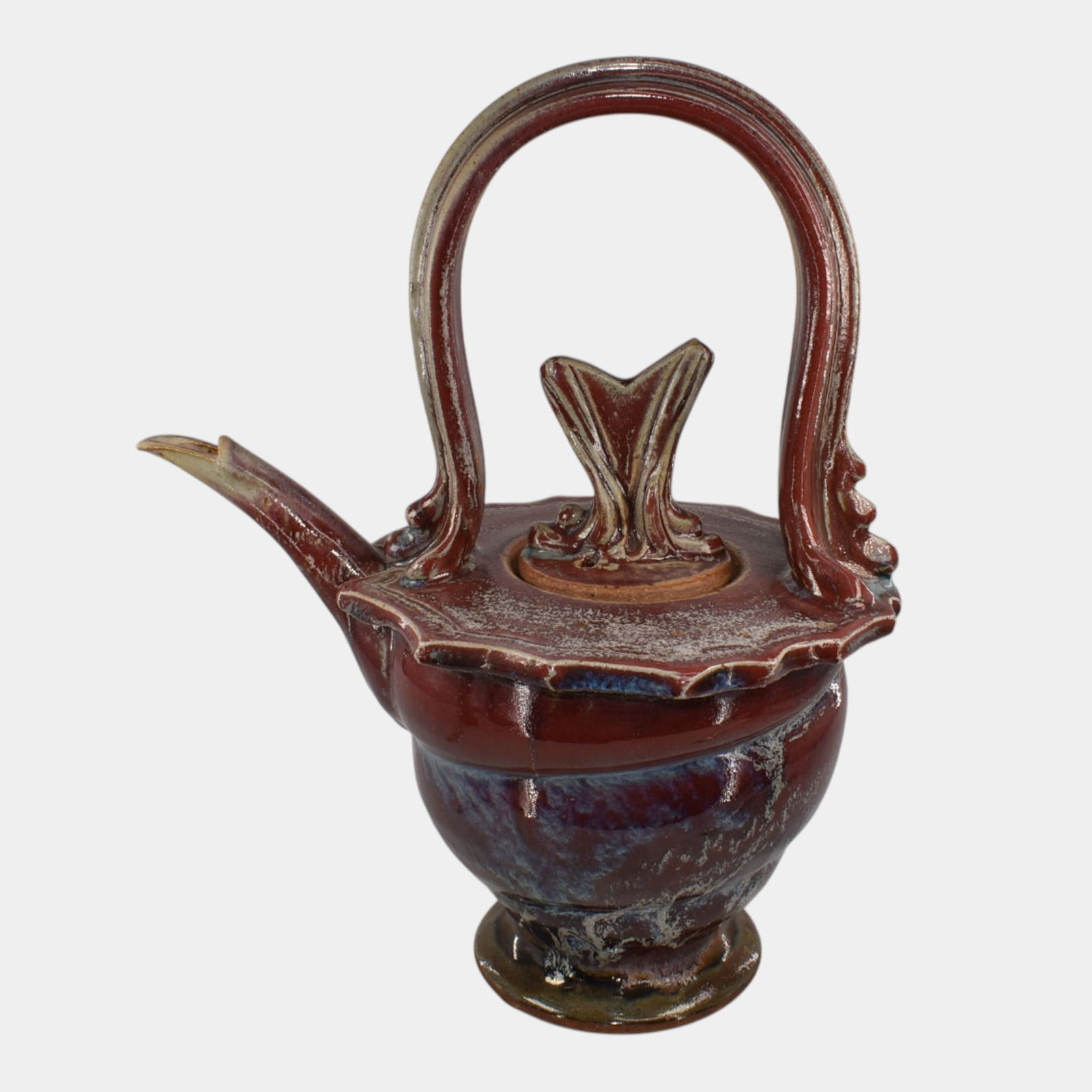 Tony Heslop Studio Art Pottery Red Ceramic Teapot (1 of 6)