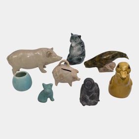 Van Briggle Nicodemus Vintage Art Pottery Figurines Piggy Banks