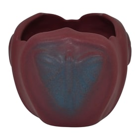 Van Briggle Pottery 1940s Persian Rose Scallop Rim Moth Vase