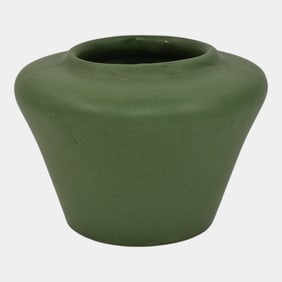 Vintage Arts and Crafts Pottery Matte Green Ceramic Vase