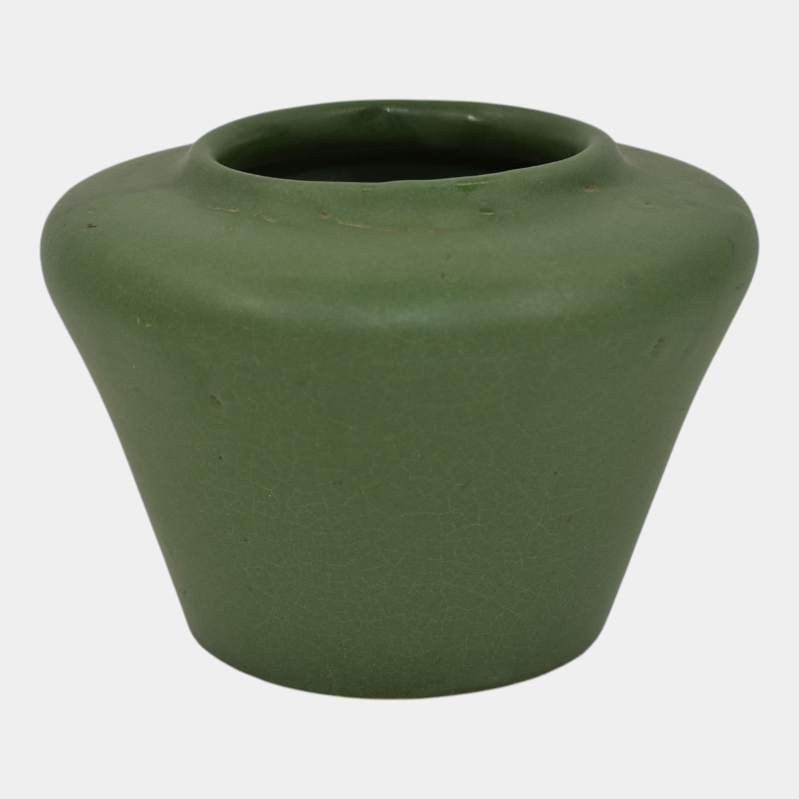 Vintage Arts and Crafts Pottery Matte Green Ceramic Vase (1 of 6)