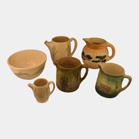 Roseville Early Ware 1910-16 Vintage Art Pottery Pitchers Bowl