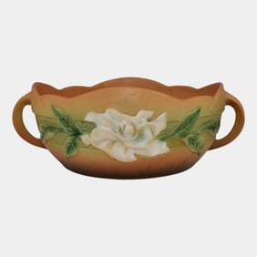 Roseville Gardenia Tan 1950 Vintage Mid Century Modern Art Pottery Bowl 627-8