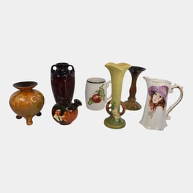 Roseville Lonhuda Vintage Pottery Vases