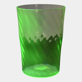 Uranium Green Depression Glass Green Tumblers Set Of 3