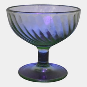 Green Depression Glass Sherbet Bowls Set Of 4