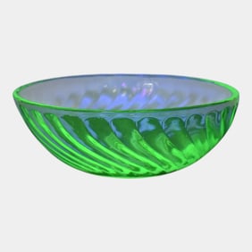 Uranium Green Depression Glass Bowls Set Of 3